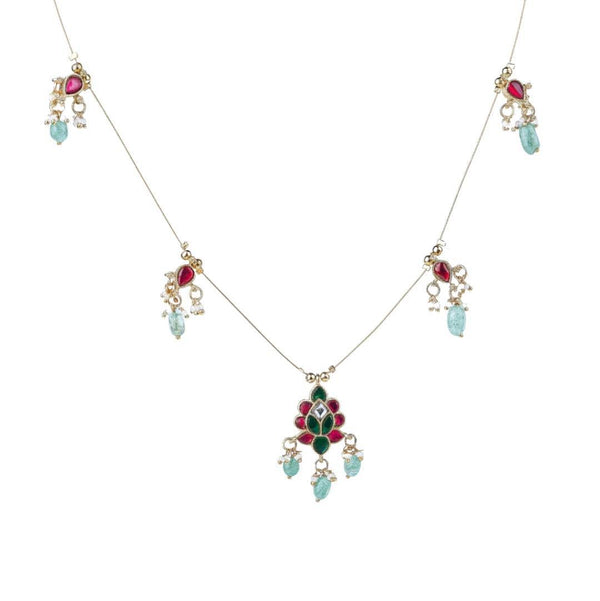 22K Gold Plated Fashion Necklace front view featuring an elegant design and premium 22K gold-plated finish