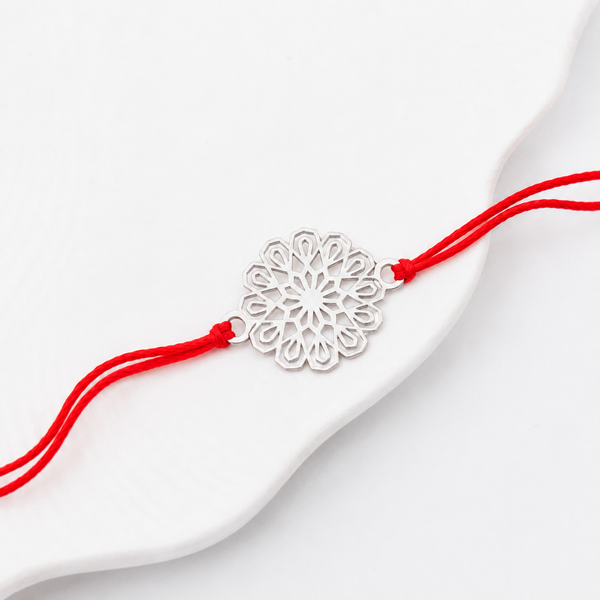 Silver Laser cut Rakhi