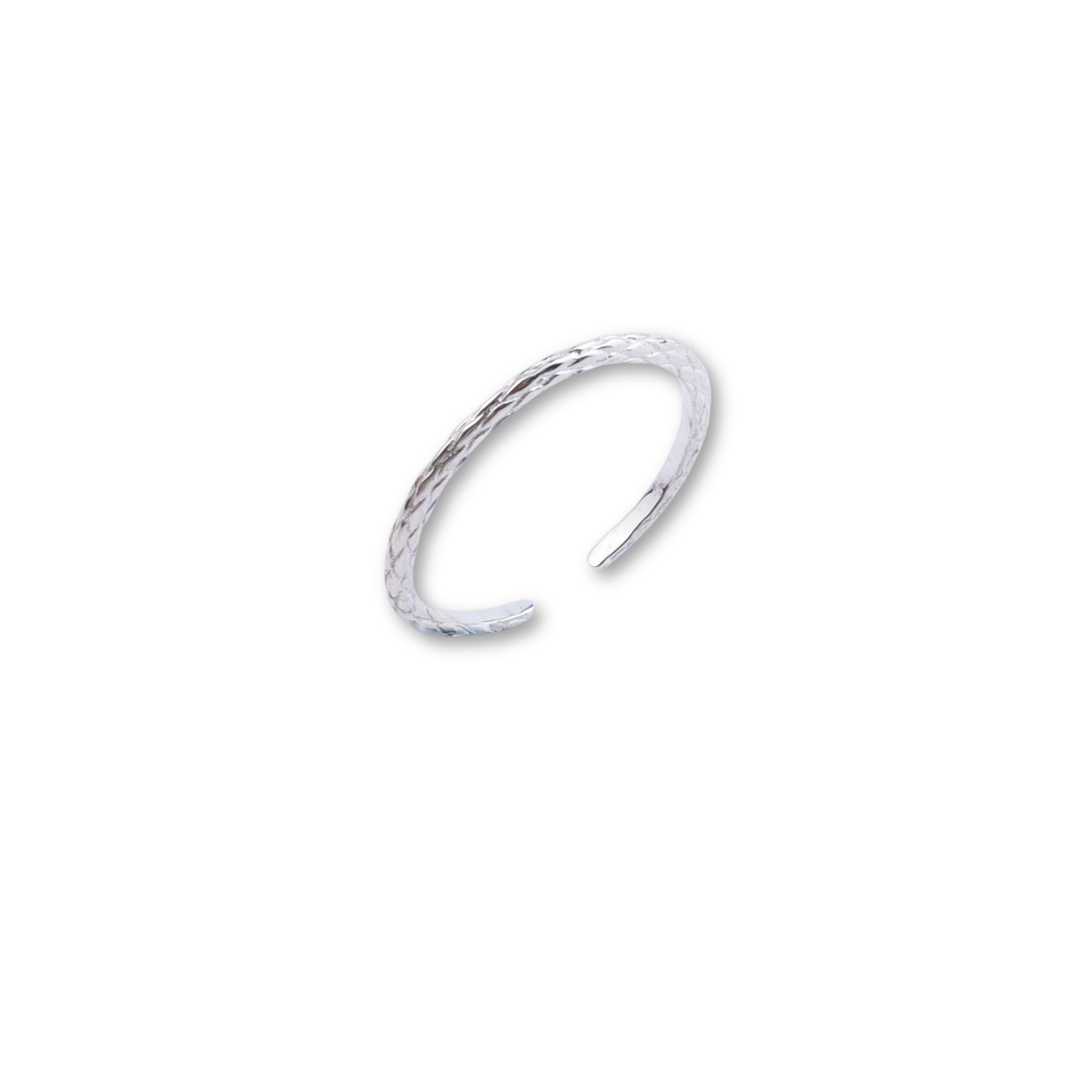 Silver Snake Textured Ring