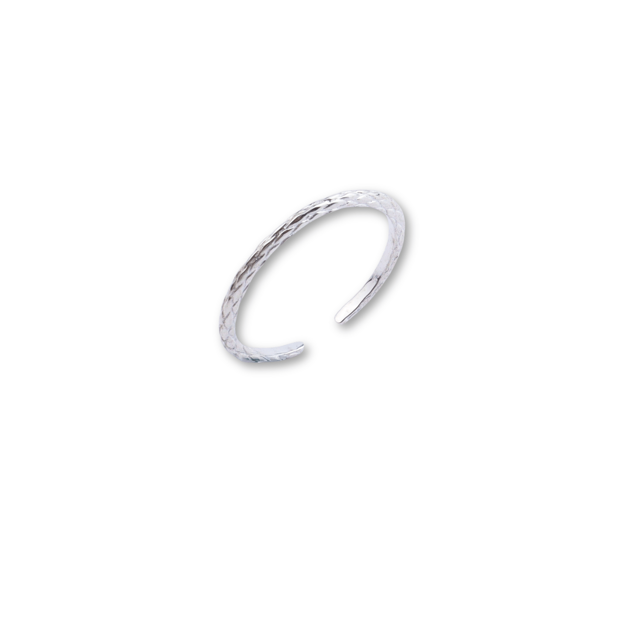 Silver textured ring for jewelry