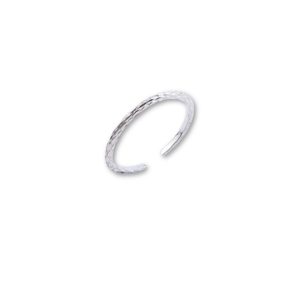 Silver textured ring for jewelry