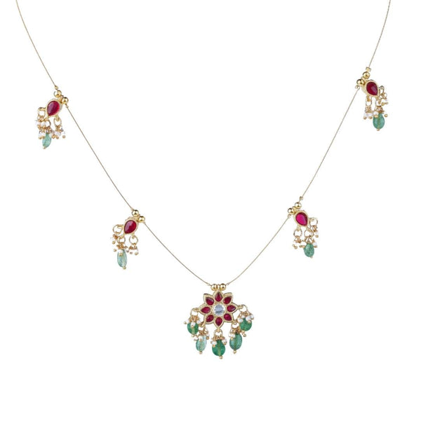 22K Gold Plated Fashion Necklace front view featuring an elegant design and premium 22K gold-plated finish