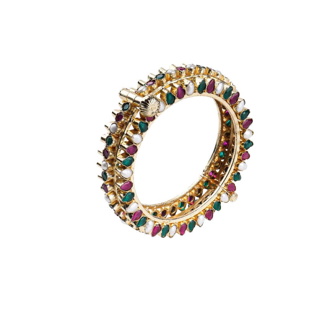 22K Gold-Plated Fashion Bangle (Single), front view featuring an elegant design and premium gold-plated finish
