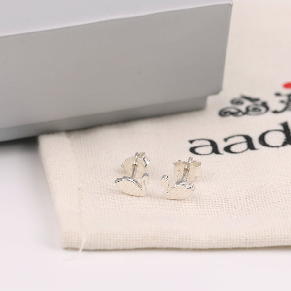 Silver Swan Studs