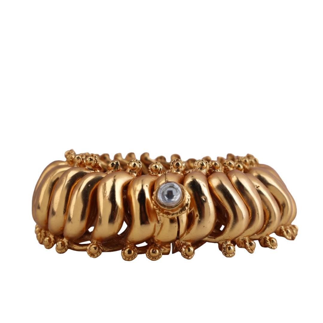 22K Gold-Plated Fashion Bangle (Single) front view featuring an elegant design and premium 22K gold-plated finish
