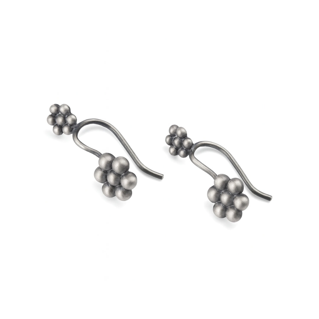 Silver Kudi Bugadi earrings - Big Small clip on