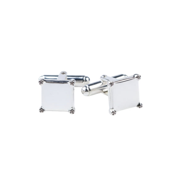 Silver CZ Square Cufflinks | 92.5 Silver