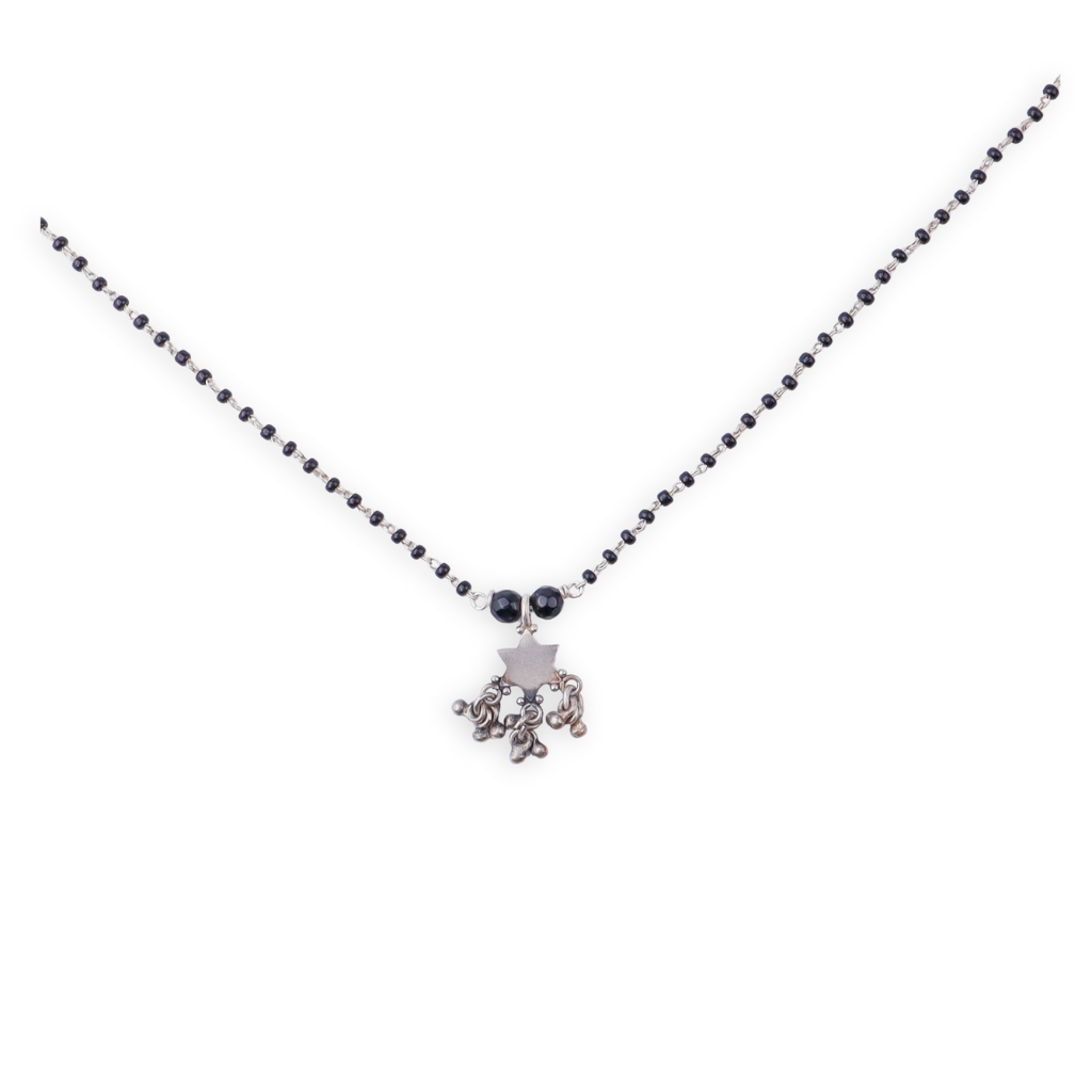Silver Charm Mangalsutra : Star with Ghungroo