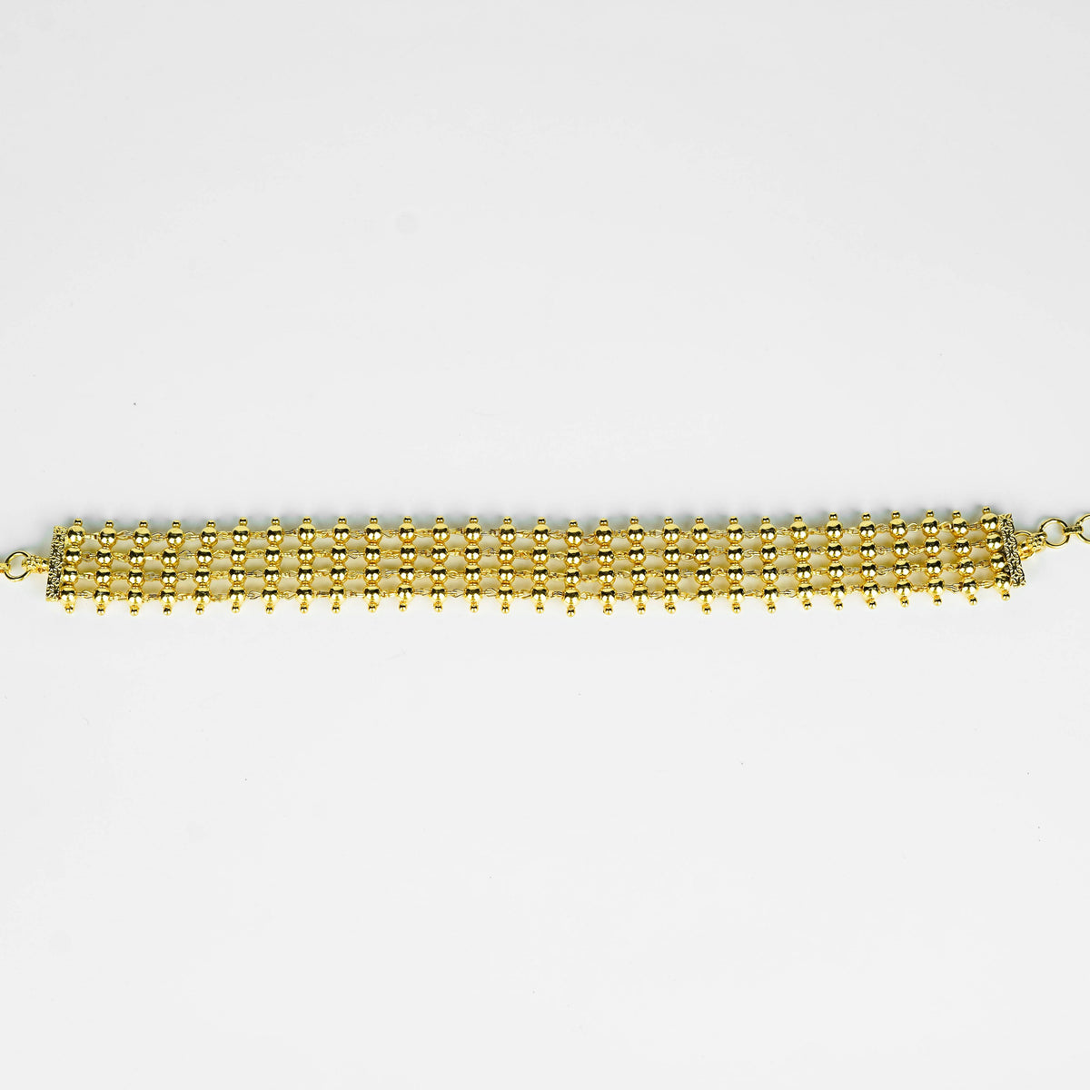Gold plated pearl choker jewelry close-up