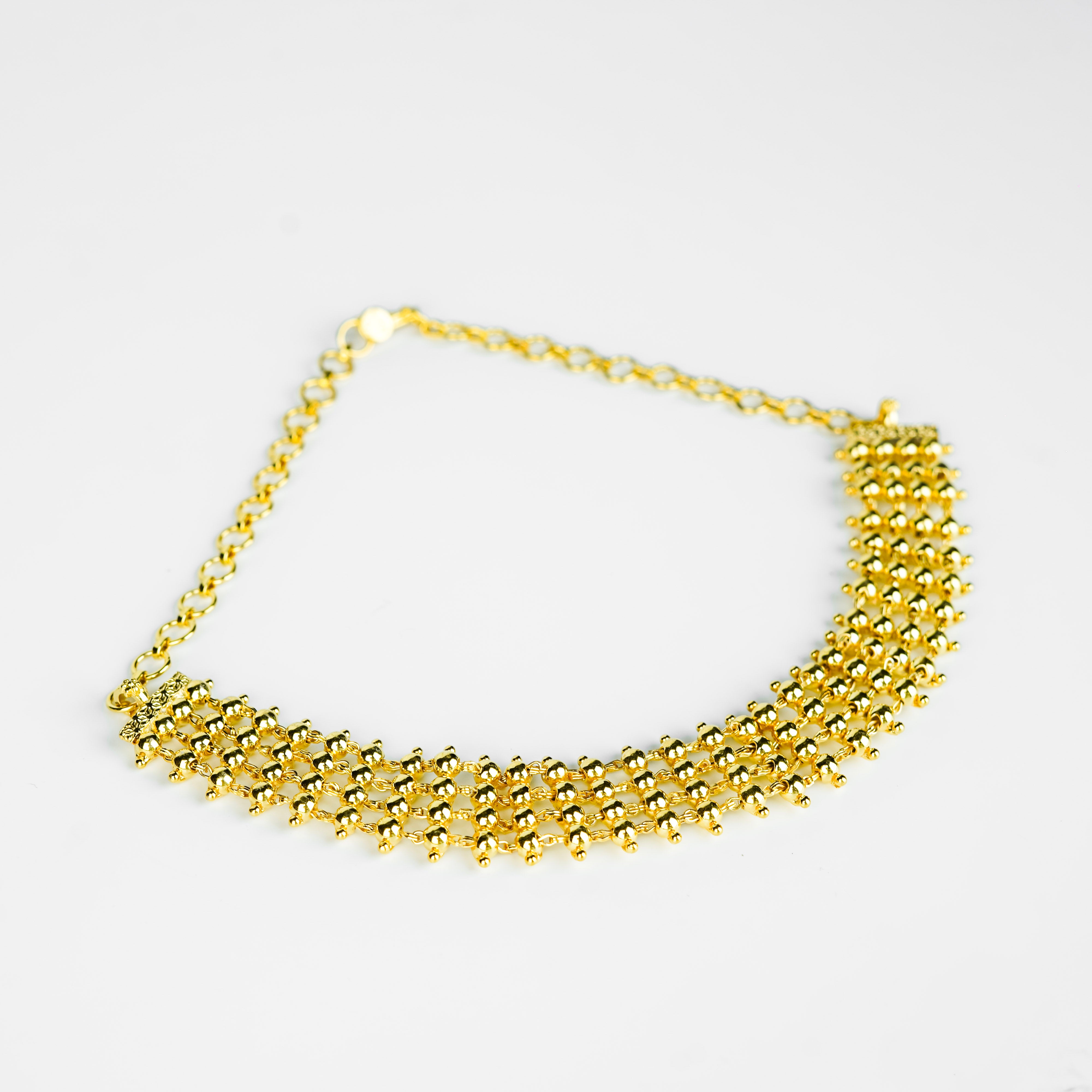 Gold plated silver choker necklace for jewelry accessories
