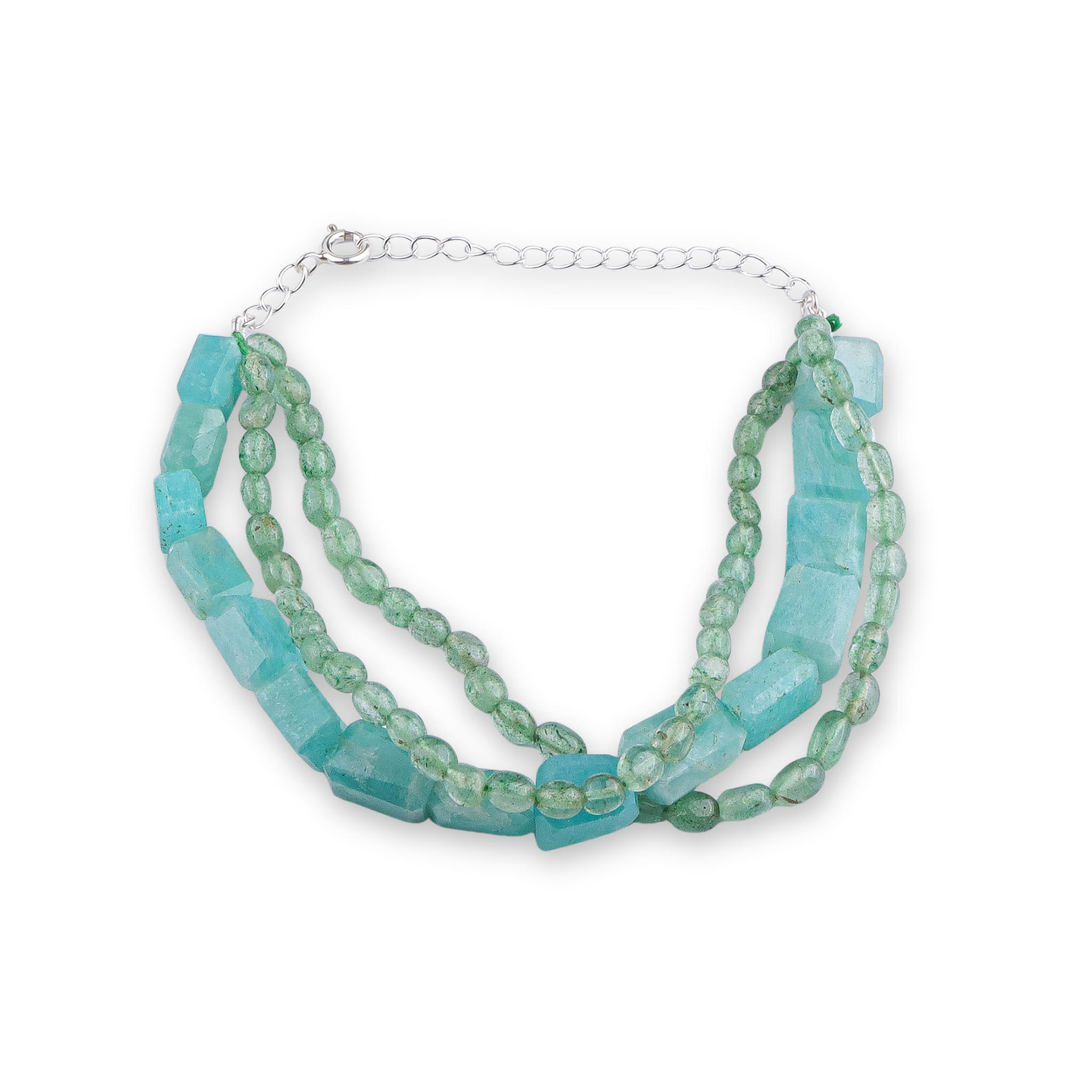 Russian Quartz & Amazonite Silver Bracelet (Project Handmade)
