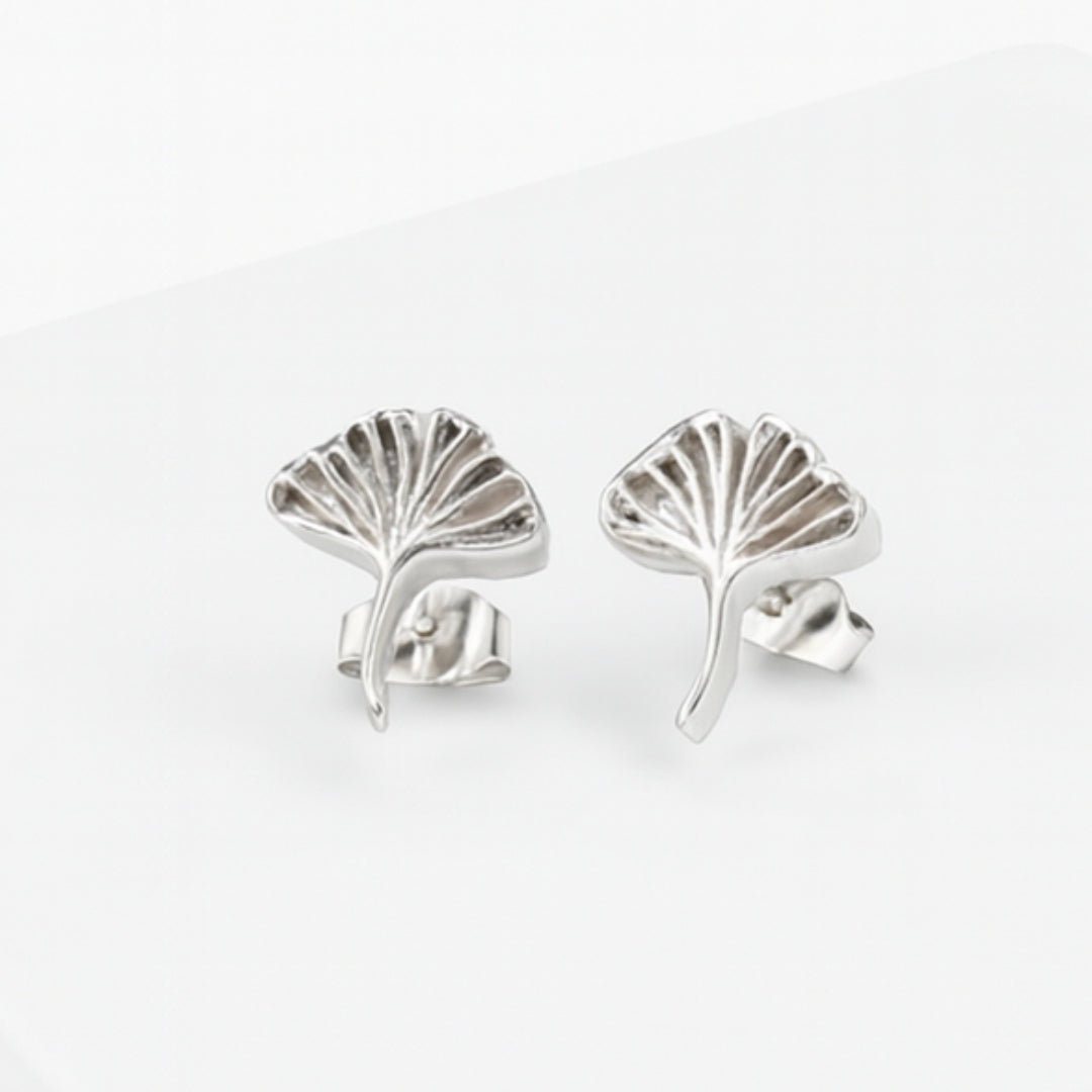 Silver Gingko Leaf Stud | 92.5 Silver