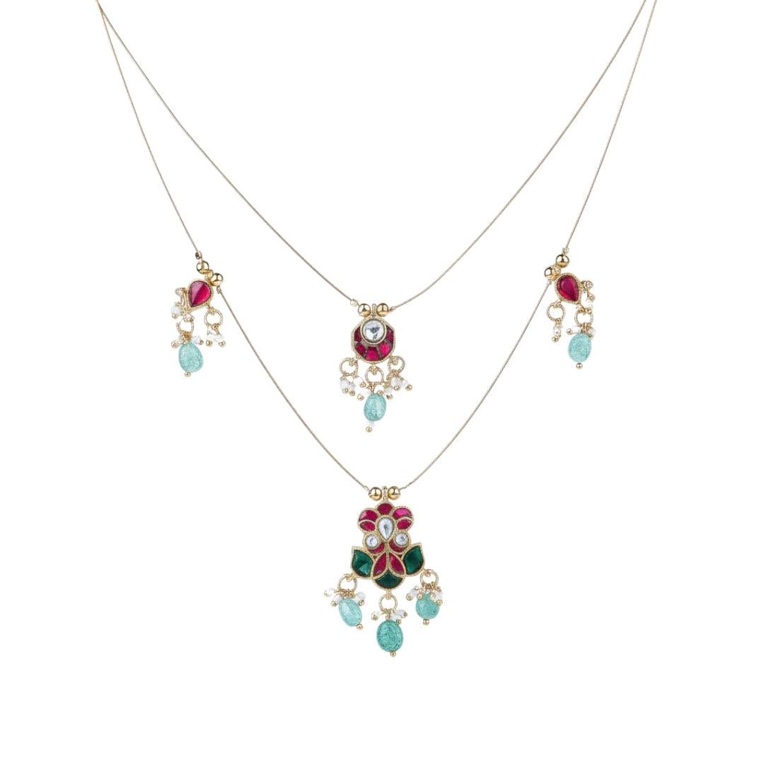 22K Gold-Plated Fashion Necklace front view featuring an elegant design and premium 22K gold-plated finish