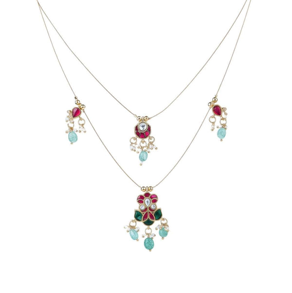 22K Gold-Plated Fashion Necklace front view featuring an elegant design and premium 22K gold-plated finish