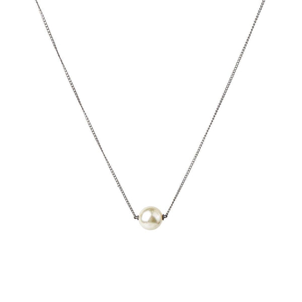 Pearl Chain Fashion Necklace front view featuring an elegant chain design with lustrous pearl detailing