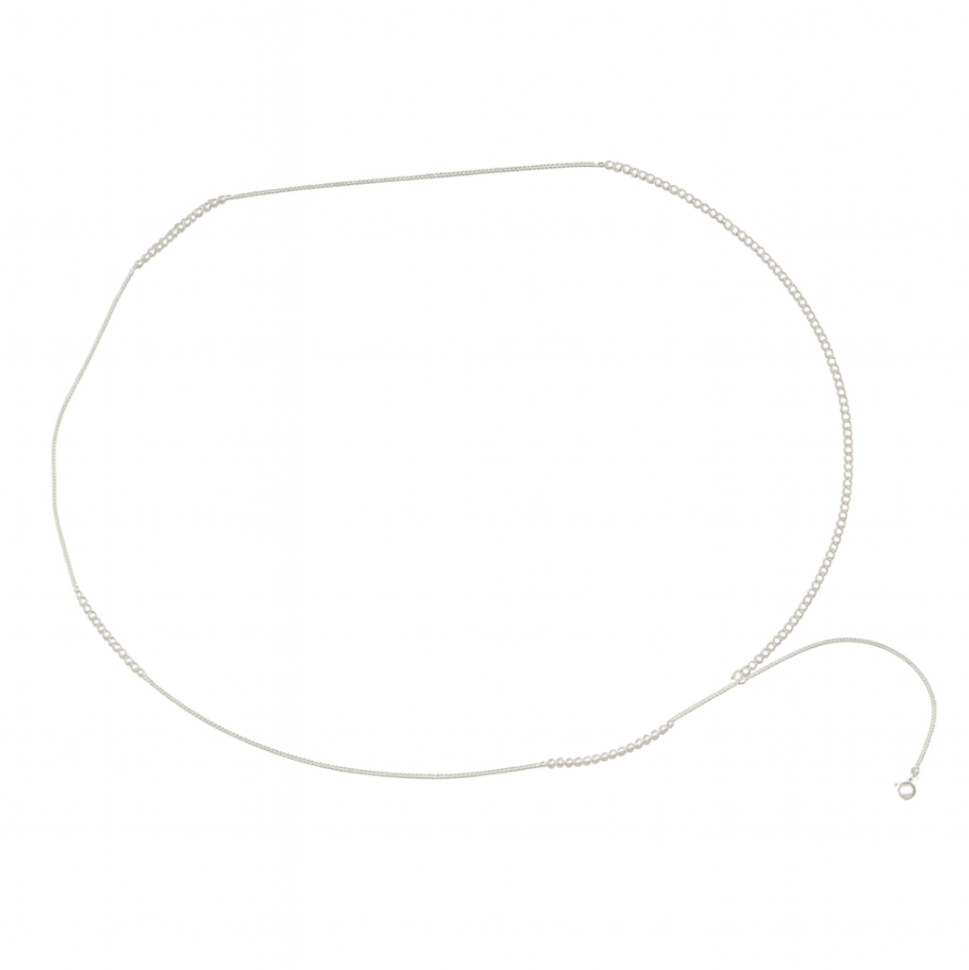 Silver Pearl Line Waist Chain