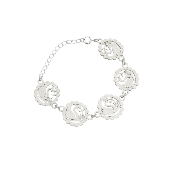 Silver Swan Multi-Motif Bracelet
