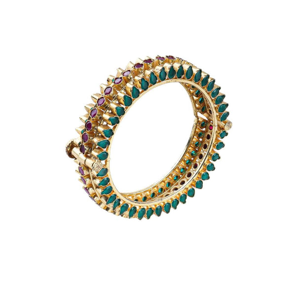 22K Gold Plated Fashion Bangle (Single) front view featuring an elegant design and premium 22K gold-plated finish