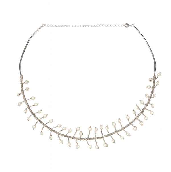 Silver Swarovski Pearls Tiara