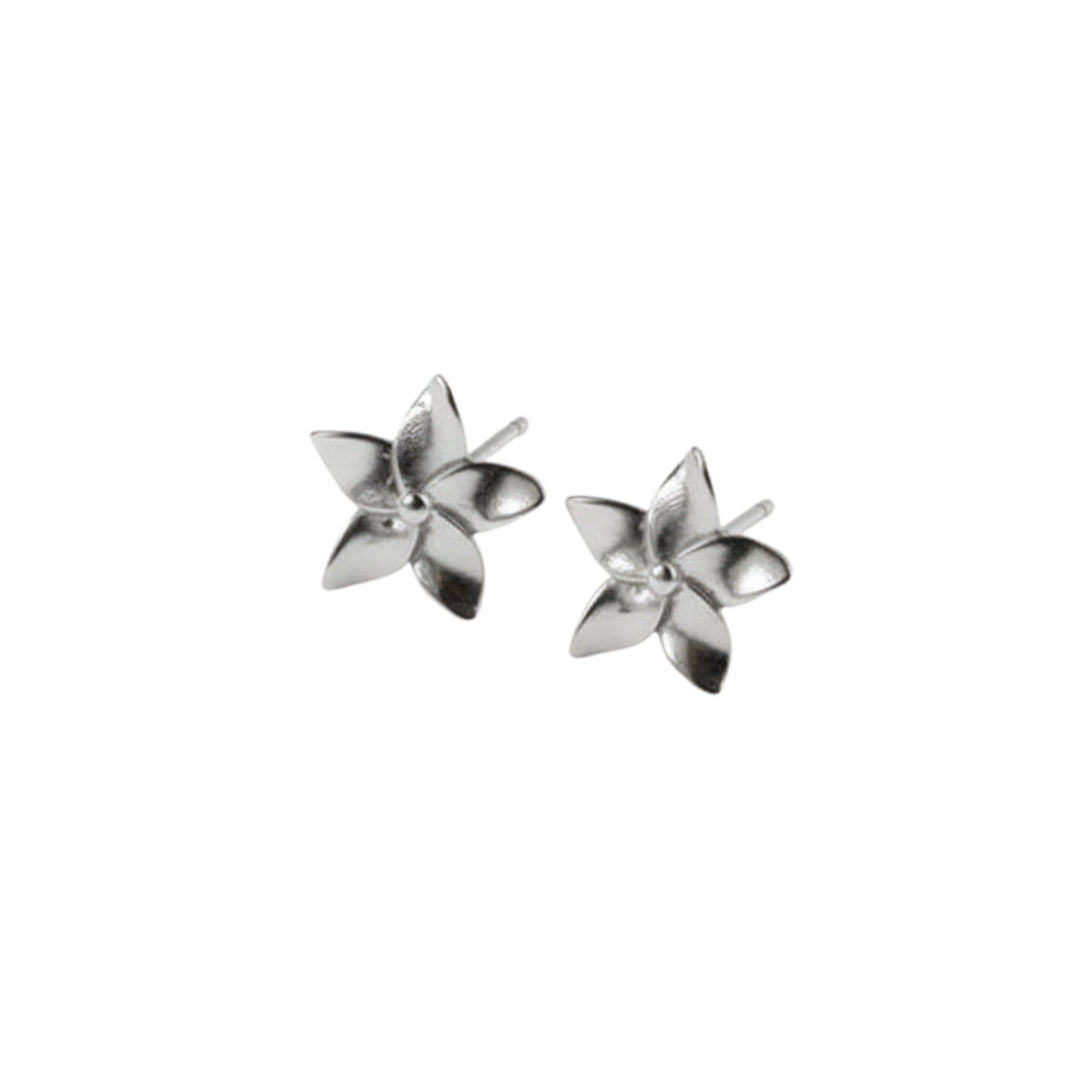 Silver Pinwheel (तगर फुल) Flower Earring
