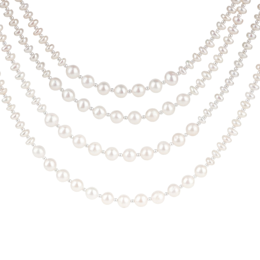 Luxe Necklace - Layered Fresh Water Pearls