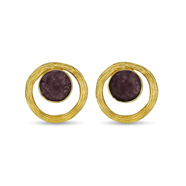 22K gold-plated fashion earring front view featuring an elegant design and premium 22K gold-plated finish