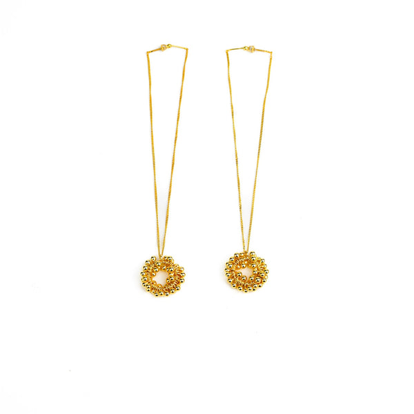 Gold-Plated Ghungroo Silver Earrings