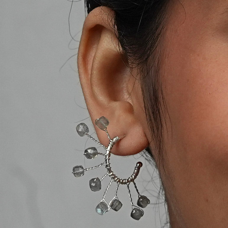 Labradorite Snowflake Hoops (Project Handmade)