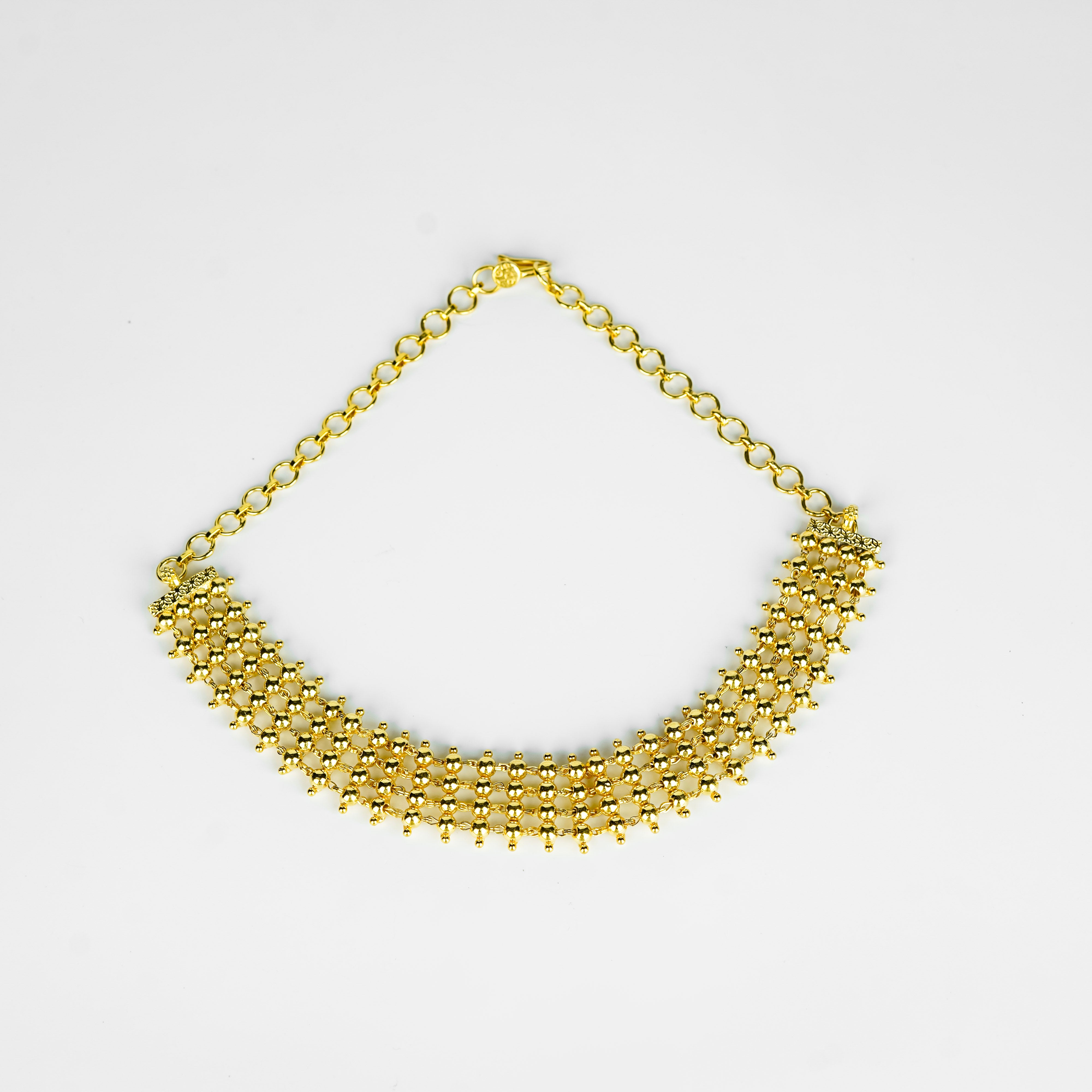 Silver Gold Plated Choker | 92.5 Silver | 22K Gold Plated