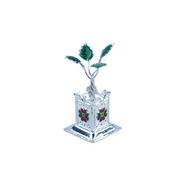 Silver Tulsi Vrundavan – Small