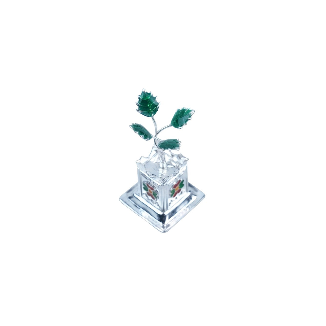 Silver Tulsi Vrundavan – Small