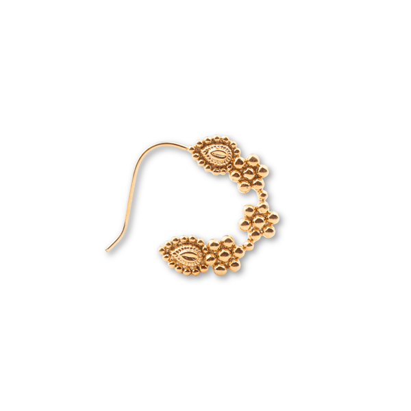 Gold-plated traditional Indian nose ring with intricate design