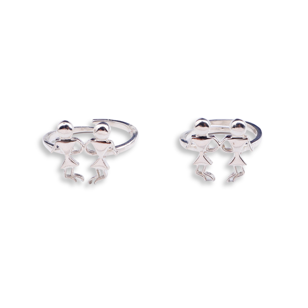 Silver Warli Art Motif Toe Ring