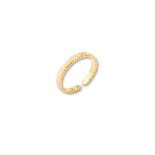 Gold textured open cuff ring