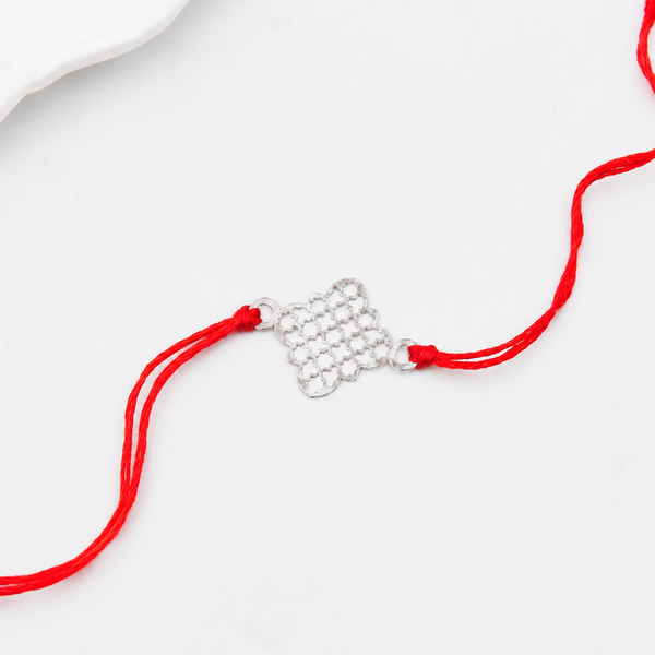 Silver Laser cut Rakhi