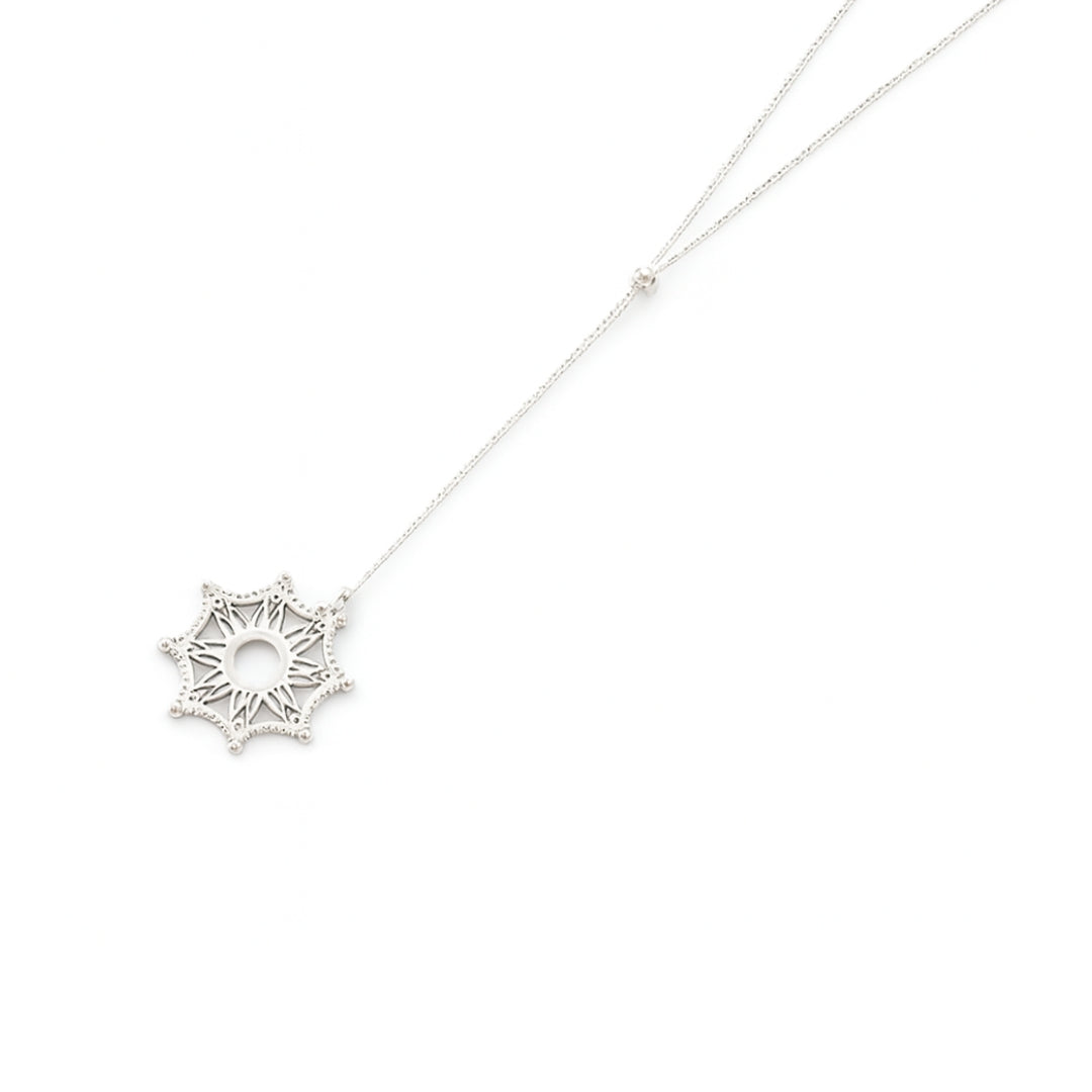 Silver Snowflake Y Necklace