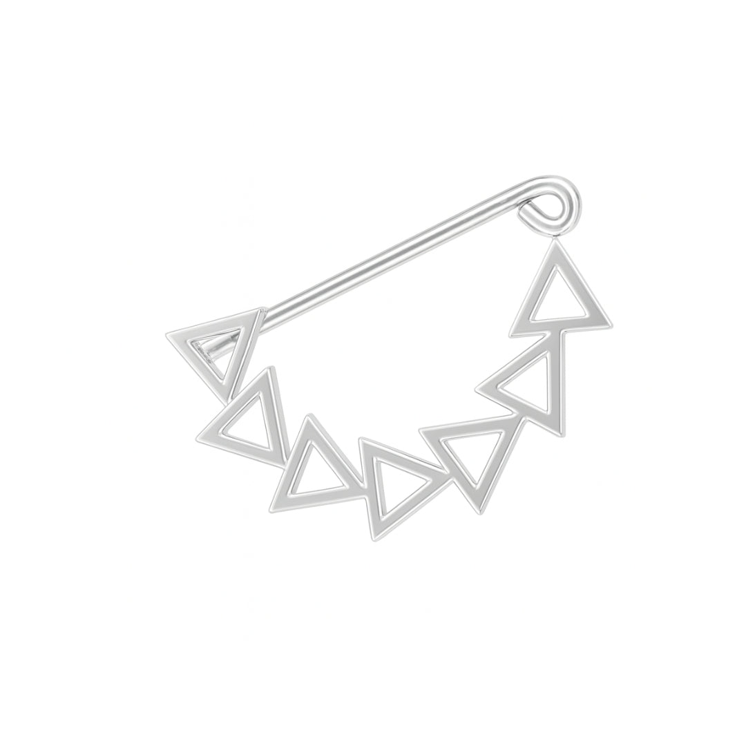 Sterling silver geometric triangle Nath clip-on for women