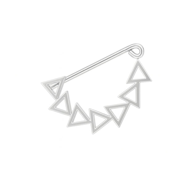 Sterling silver geometric triangle Nath clip-on for women