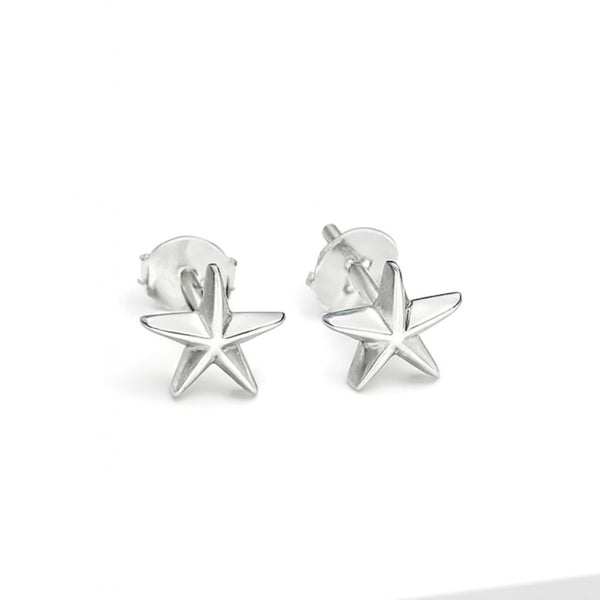 Silver starfish stud earrings in 92.5 silver