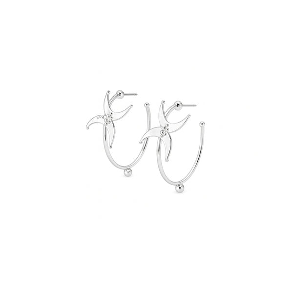 Silver Chandrakor Hoops
