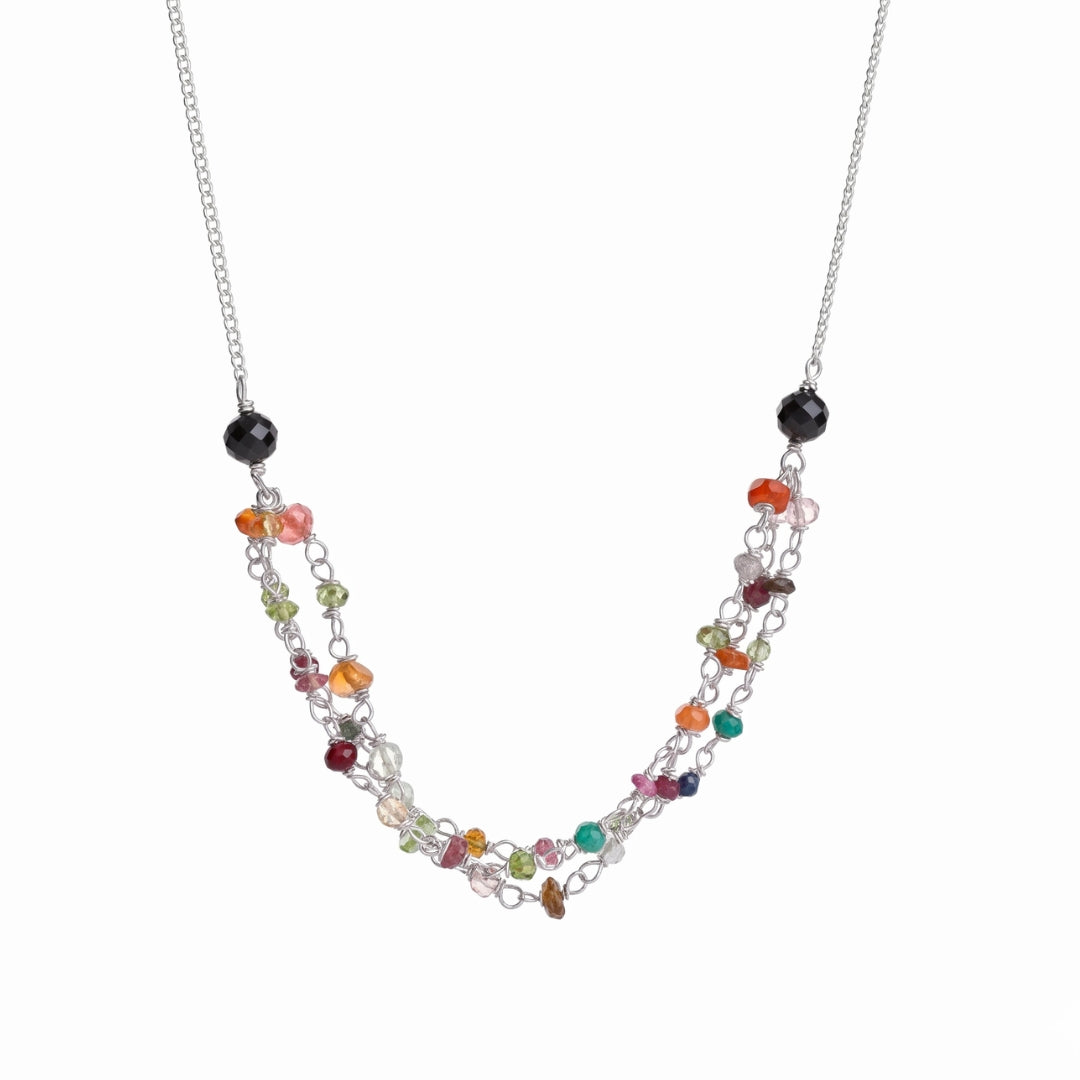 Multicolor Ganthan Silver Chain Mangalsutra (Project Handmade)