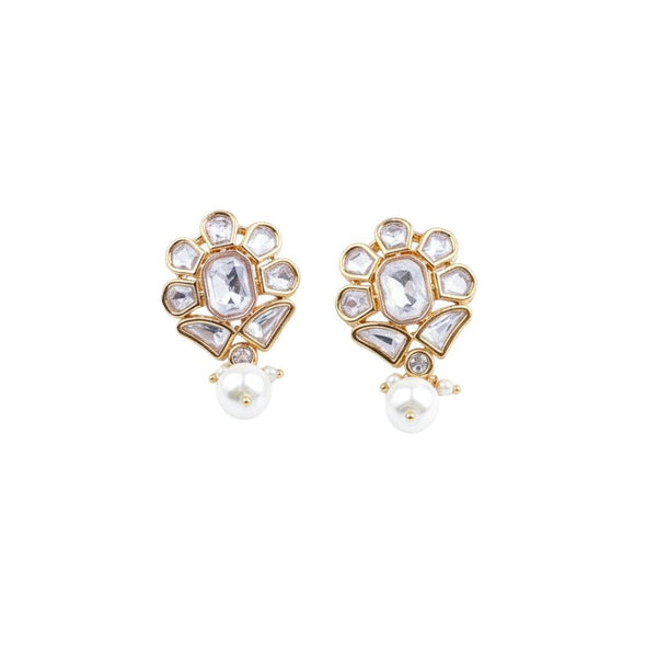22K gold-plated fashion earring front view featuring an elegant design and premium 22K gold-plated finish