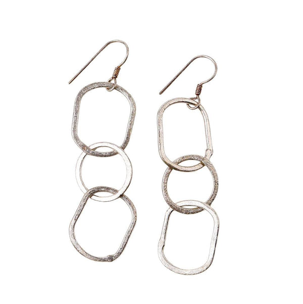 Fashion earrings in front view featuring a stylish design and elegant jewelry finish