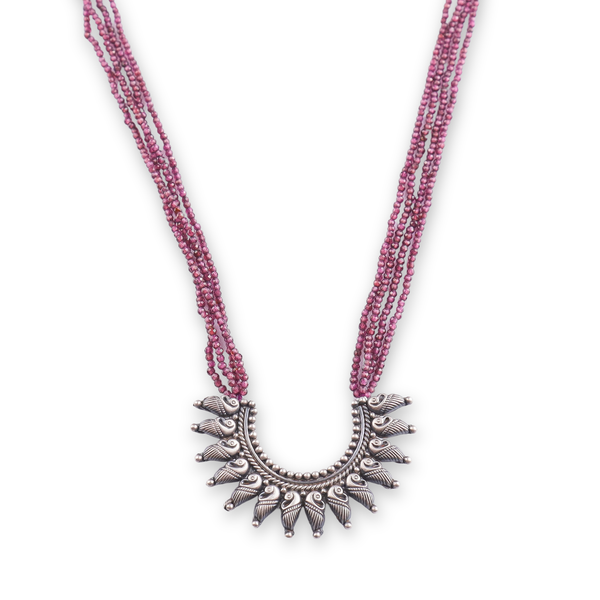 Peacock Pendant Oxidized Silver Necklace