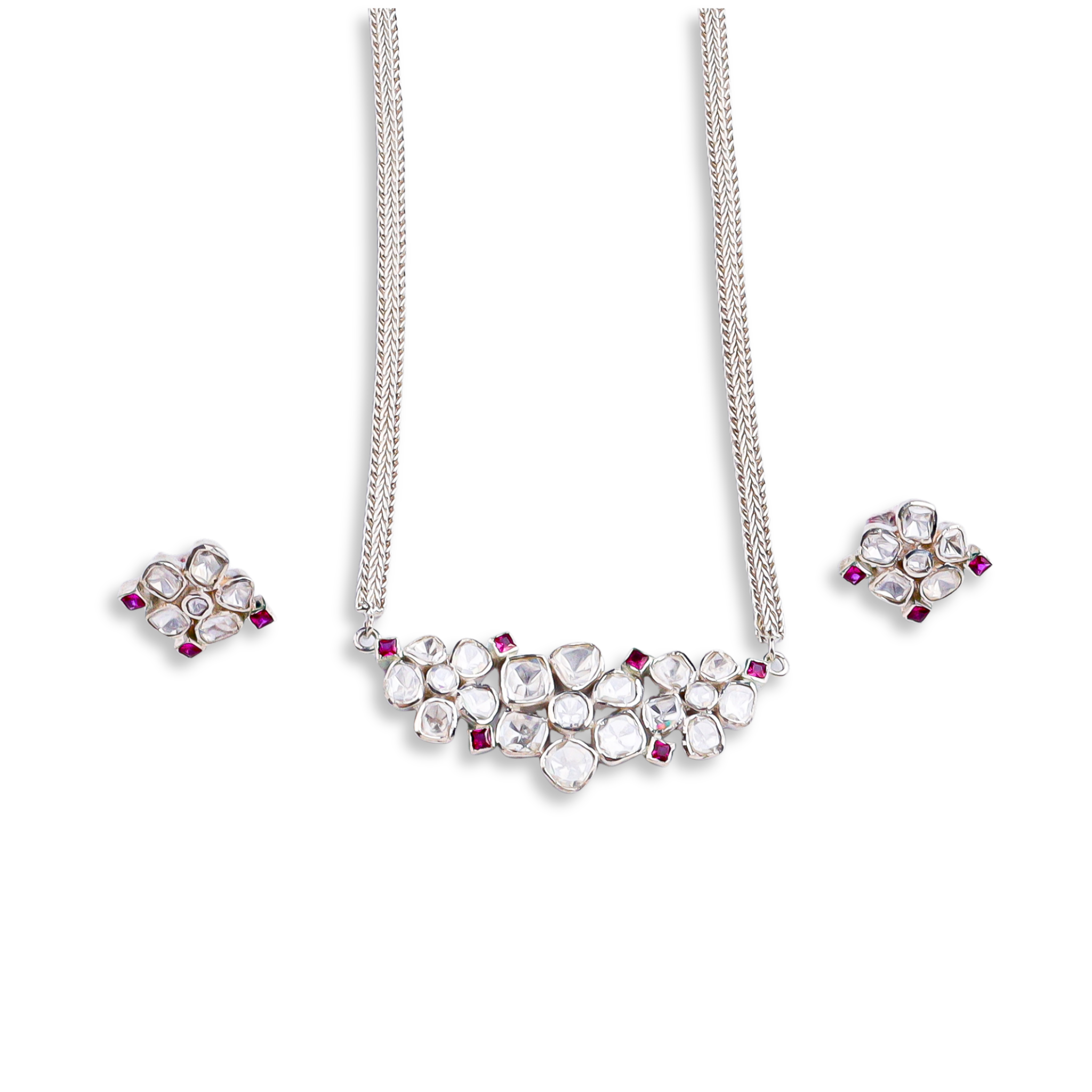 Polki Choker Silver Set (Moissanite)