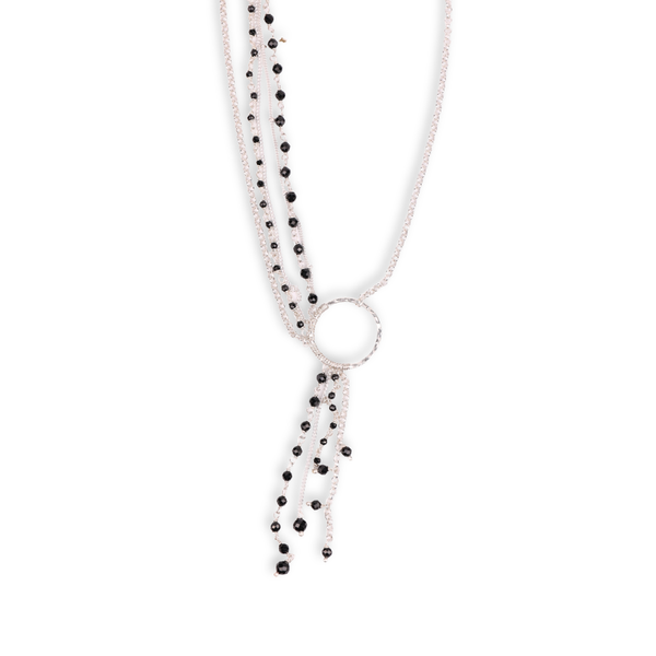 Multilayered Asymmetrical Necklace with Black Spinel (Project Handmade)