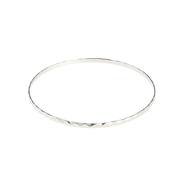 Silver Thin Abstract Textured Bangle