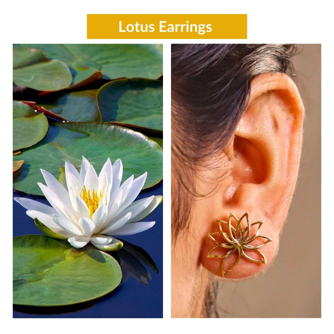 Lotus Earrings | 92.5 Silver | 22K Gold Plated