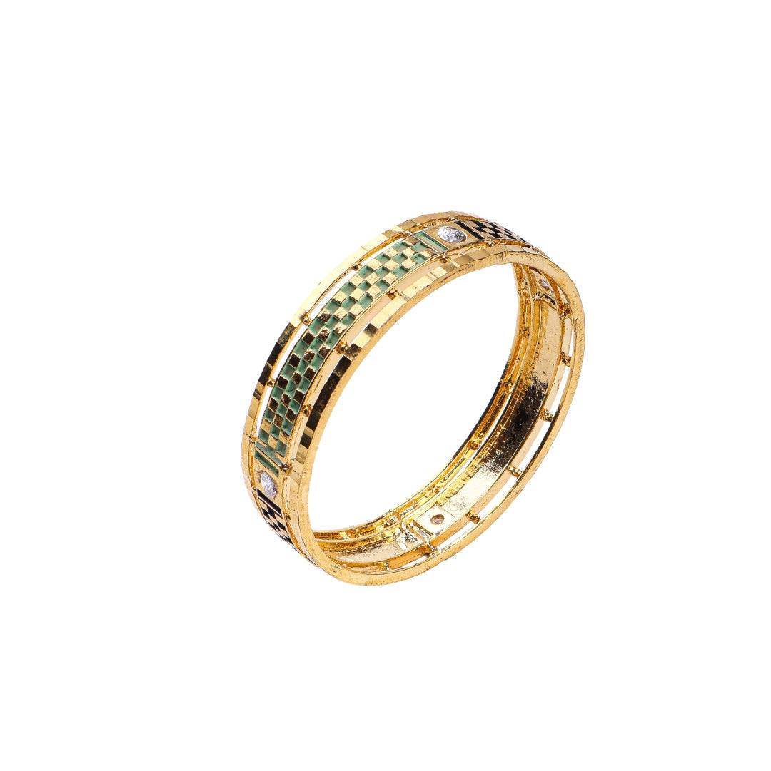 22K Gold-Plated Fashion Bangle (Single) front view featuring an elegant design and premium gold-plated finish