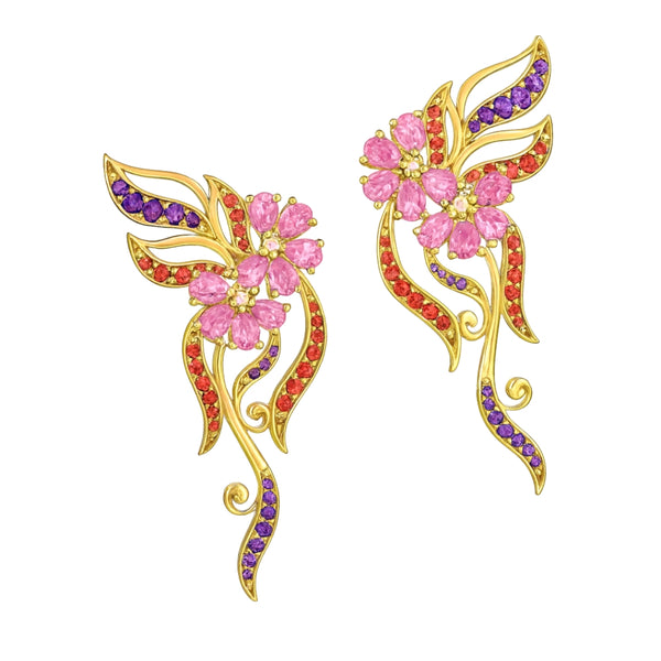 Vine Bloom Earrings | 92.5 Silver | 22K Gold Plated